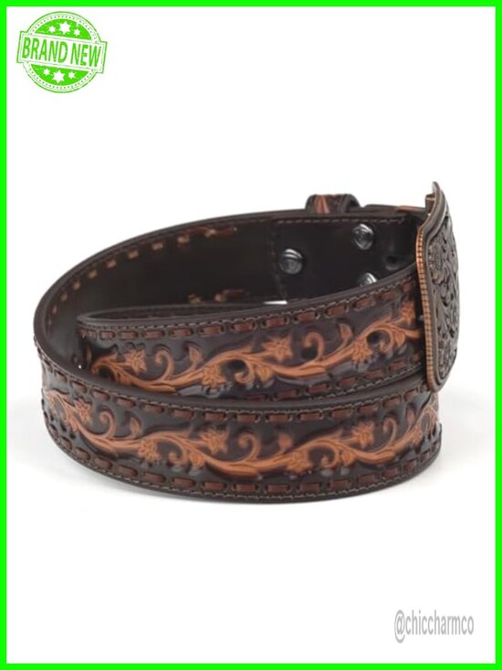 Women\'s Rhinestones Embossed Leather Belt with Floral Design main image 5